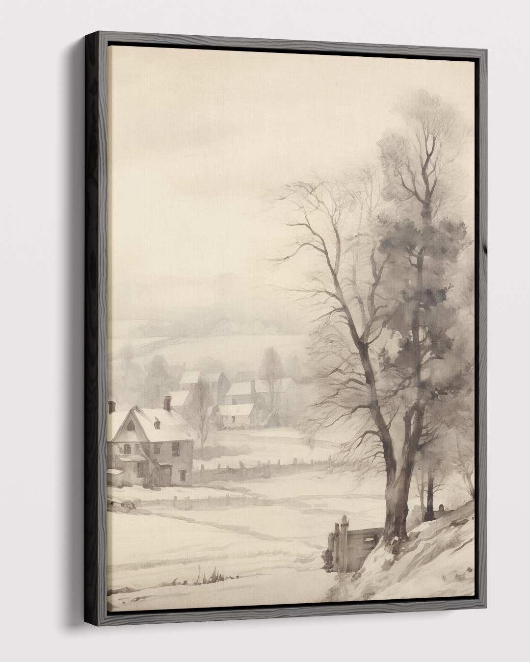 Winterse Rustieke Idylle Kunstwerk-canvas-dibond-plexiglas-wanddecoratie-WallArtistic