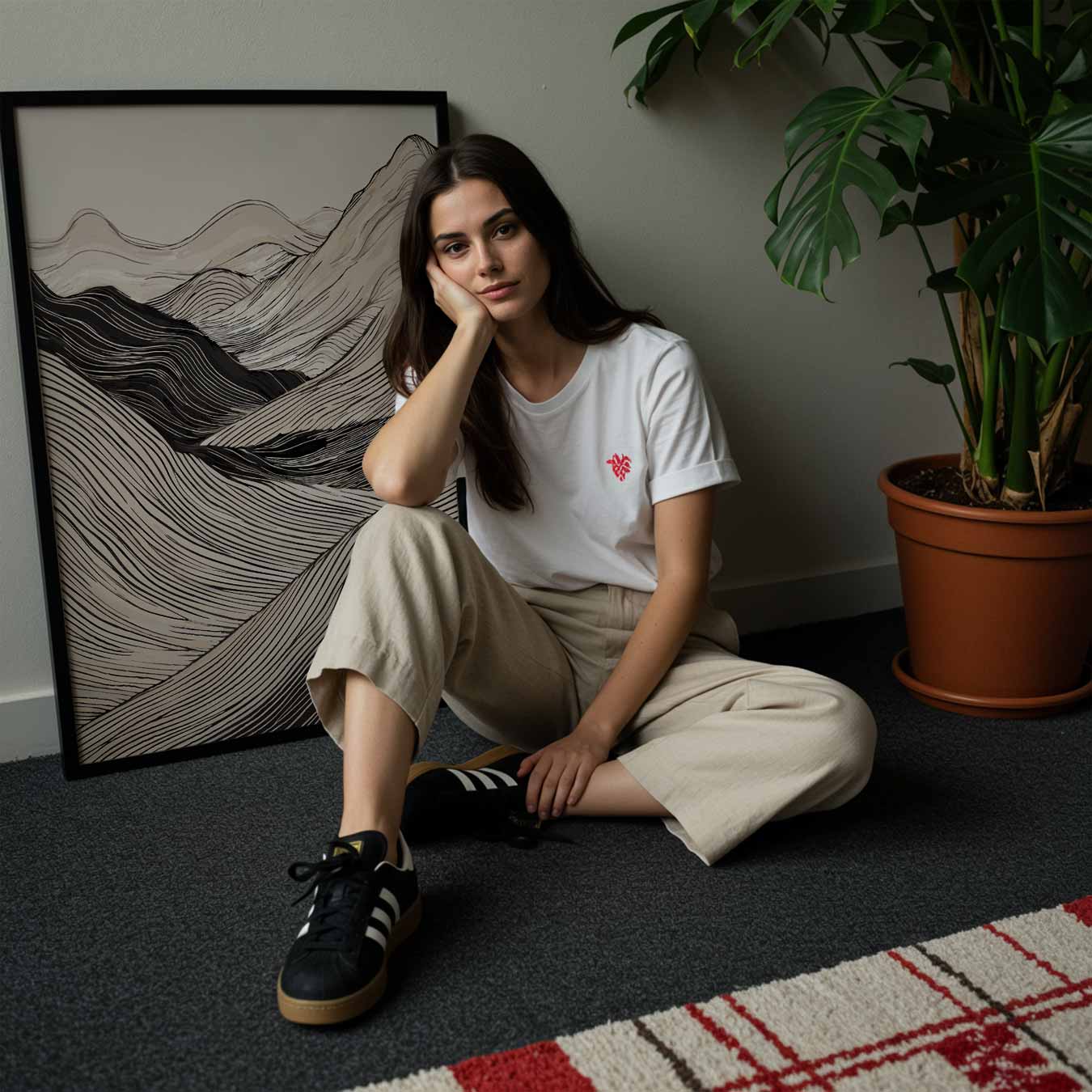 Abstracte Bergen in Lijnen Poster-WallArtistic