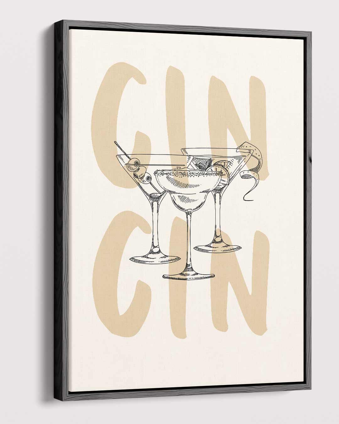 Gin Cocktails Illustratie Kunstwerk-canvas-dibond-plexiglas-wanddecoratie-WallArtistic