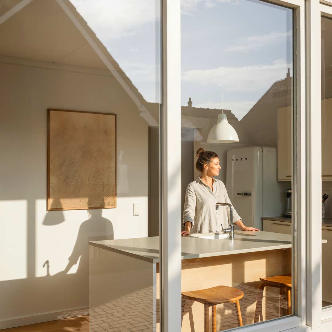 Abstracte Beige Droom Poster-WallArtistic