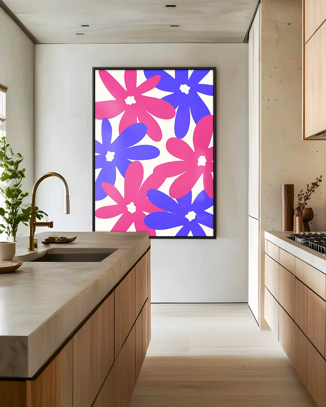Kleurrijke Bloemenexplosie Kunstwerk-canvas-dibond-plexiglas-wanddecoratie-WallArtistic