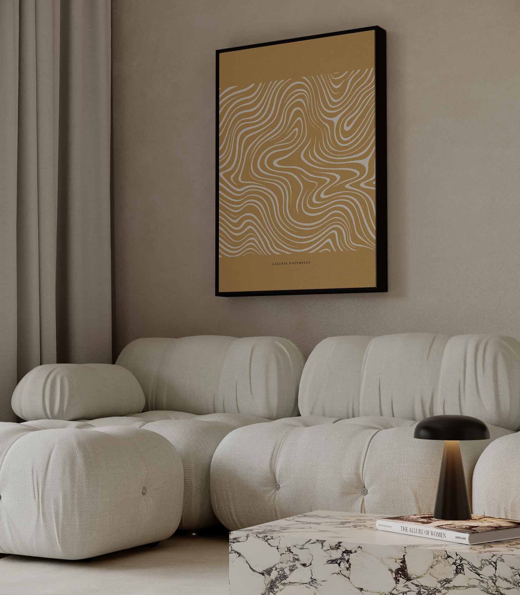 Golvende Lijnen Natuurprint Kunstwerk-canvas-dibond-plexiglas-wanddecoratie-WallArtistic