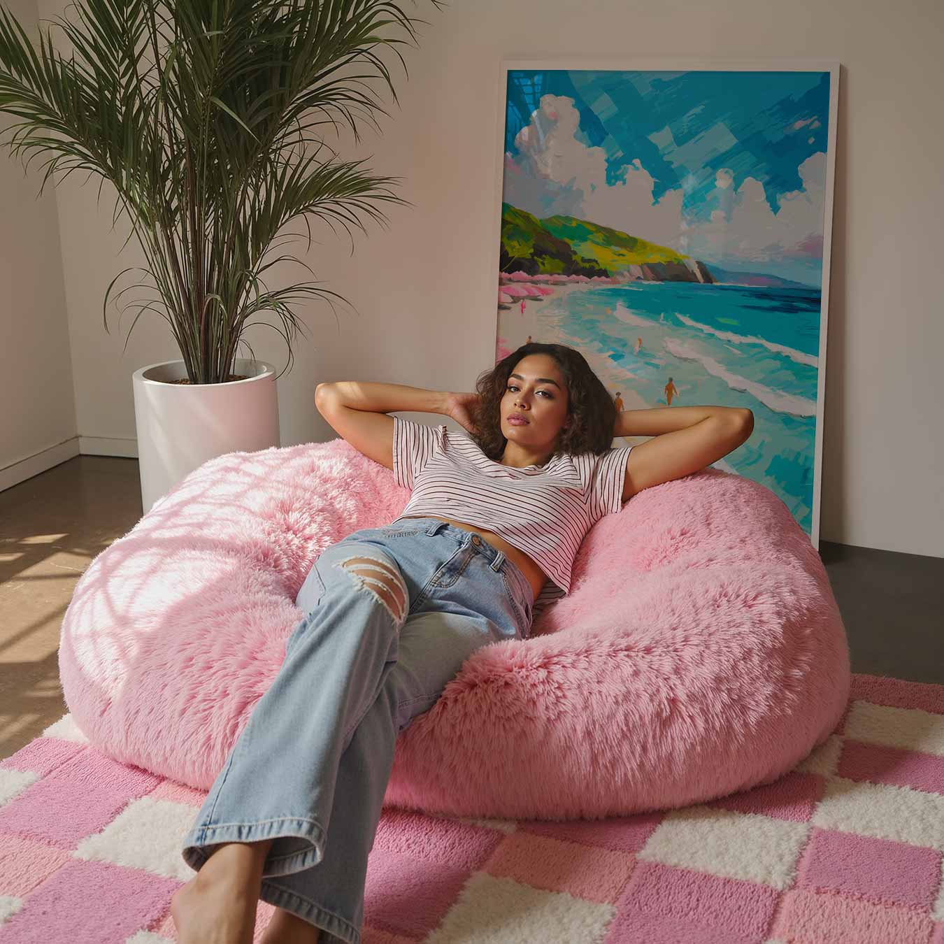 Zonnige Stranddag Kunstposter-WallArtistic