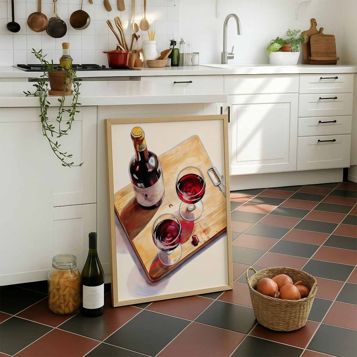 Stijlvolle Wijnavond Poster-WallArtistic