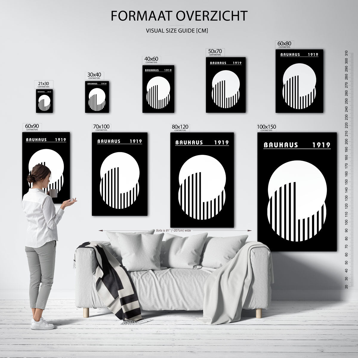 Cirkel en strepen Poster