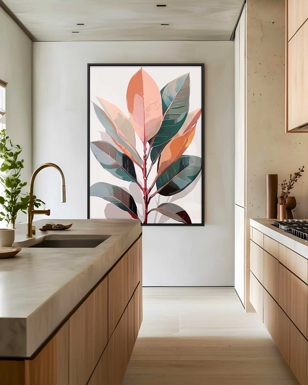 Botanische Bladeren Kunstprint Kunstwerk-canvas-dibond-plexiglas-wanddecoratie-WallArtistic