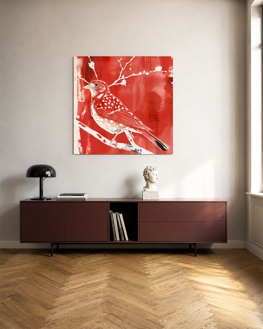 Vogel op tak Kunstwerk