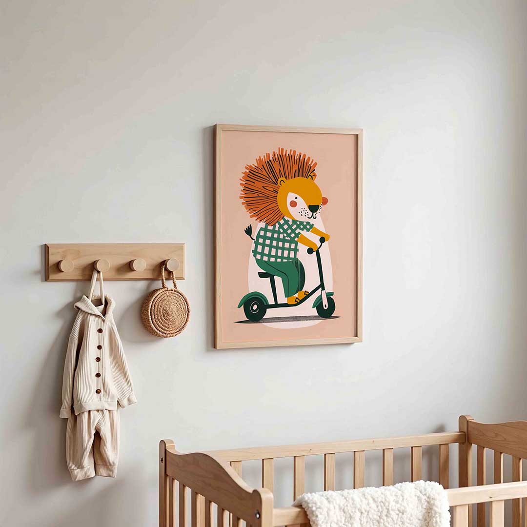 Leeuw op step Poster