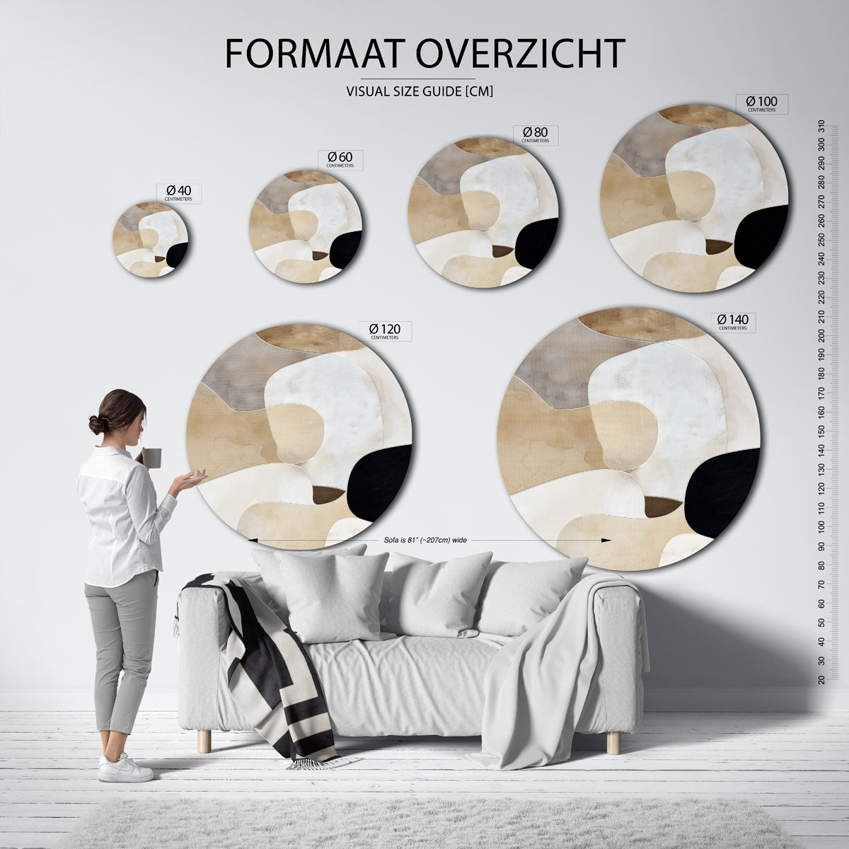 Abstracte vormen Muurcirkel