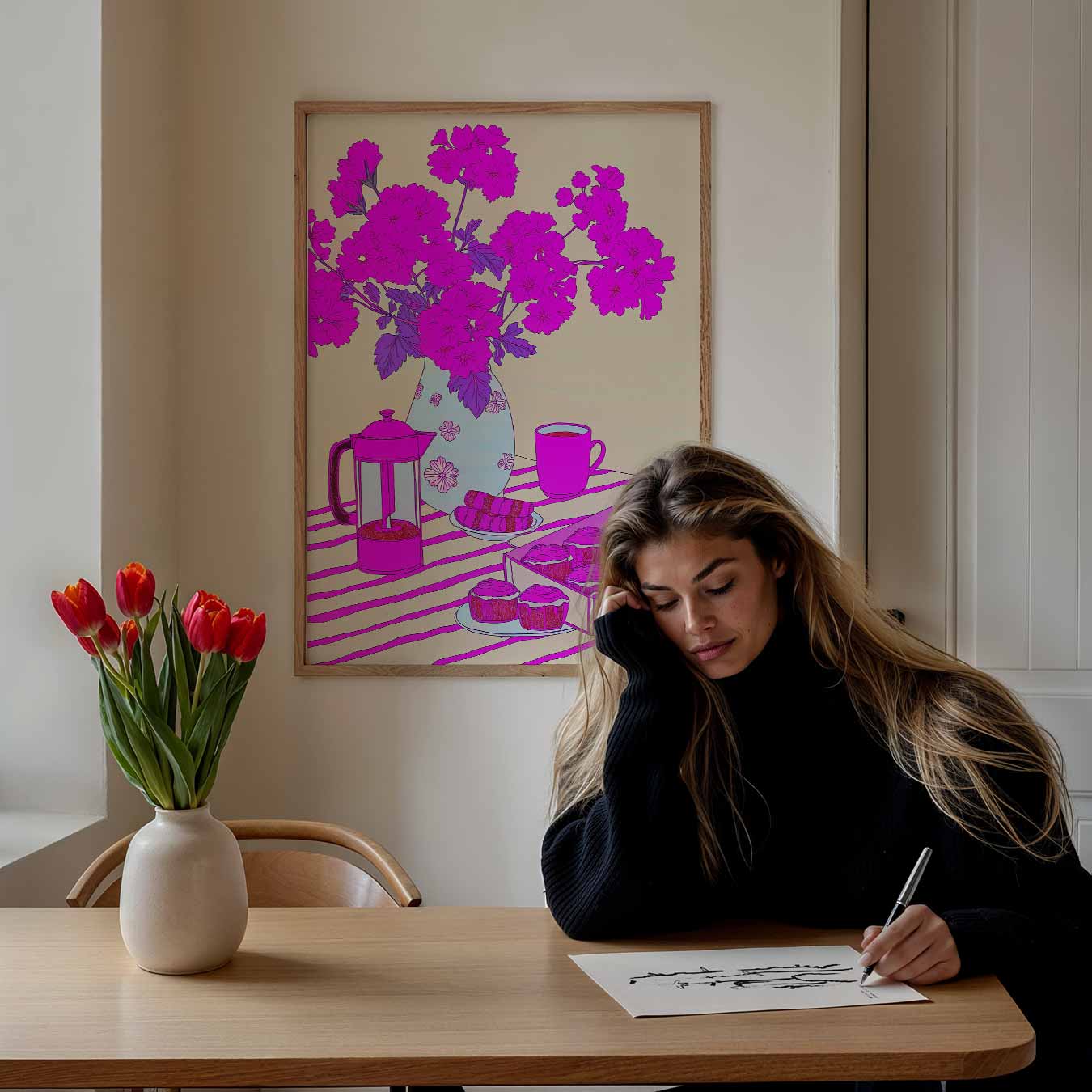 Bloemrijke Ontbijtverrassing Poster