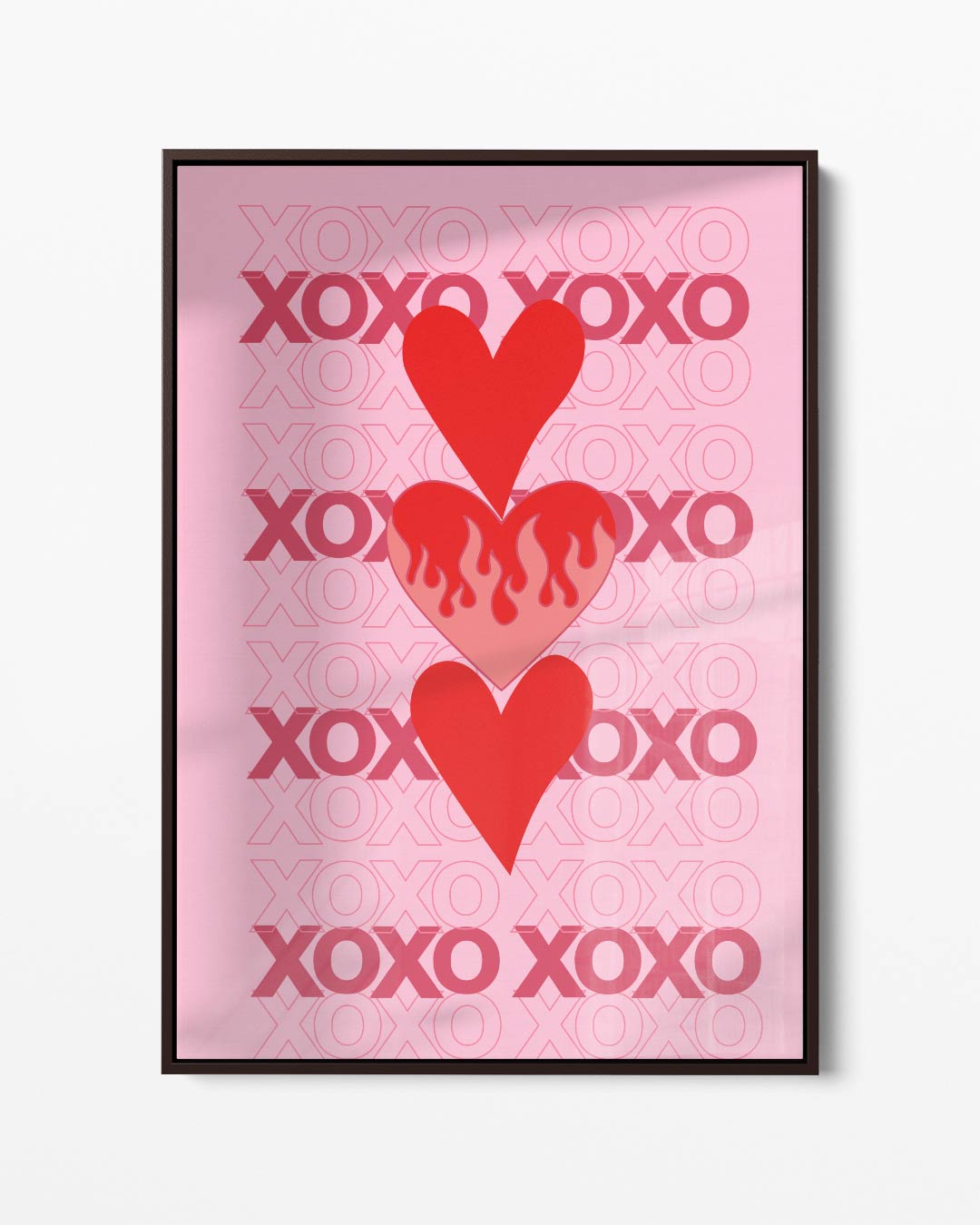 Vurige Harten Poster Kunstwerk-canvas-dibond-plexiglas-wanddecoratie-WallArtistic