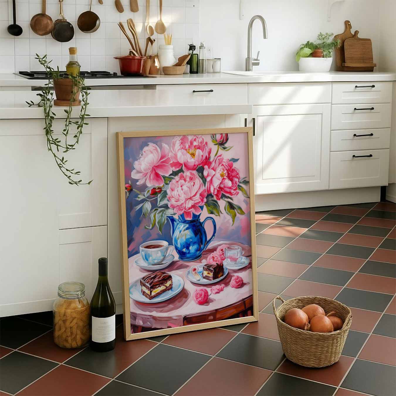 Romantische Bloemen en Dessert Poster