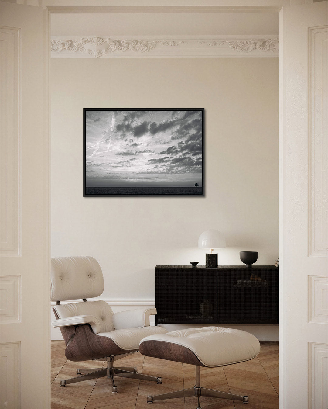 Eenzame boom landschap Kunstwerk