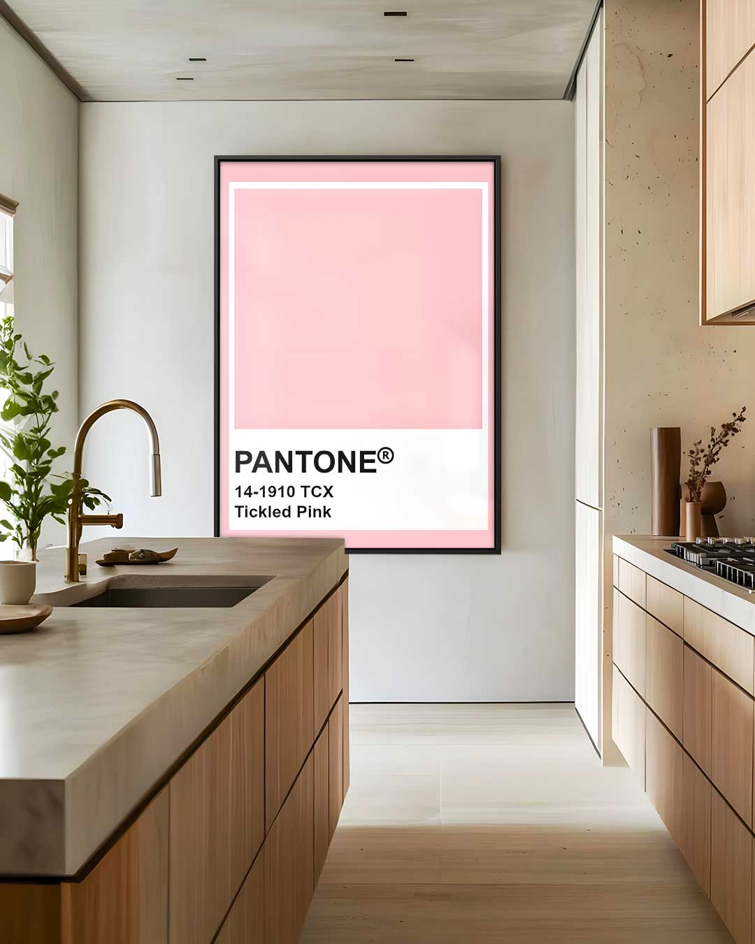 Zachtroze Expressie Kunstwerk-canvas-dibond-plexiglas-wanddecoratie-WallArtistic
