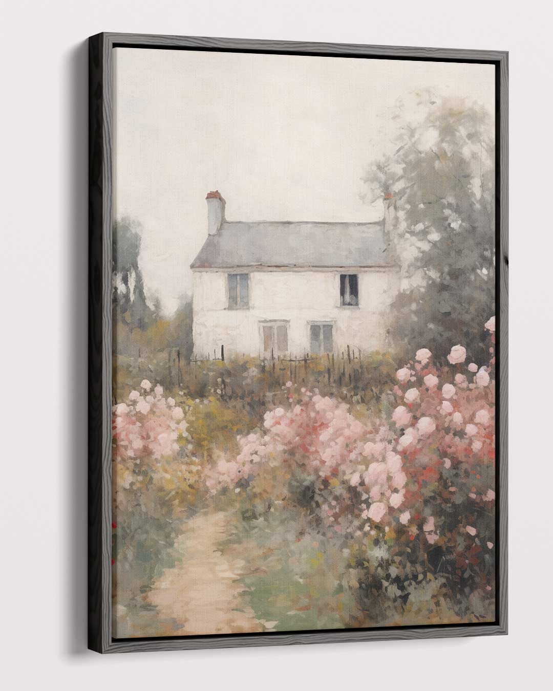 Rustiek Landhuis in Bloemrijk Landschap Kunstwerk-canvas-dibond-plexiglas-wanddecoratie-WallArtistic