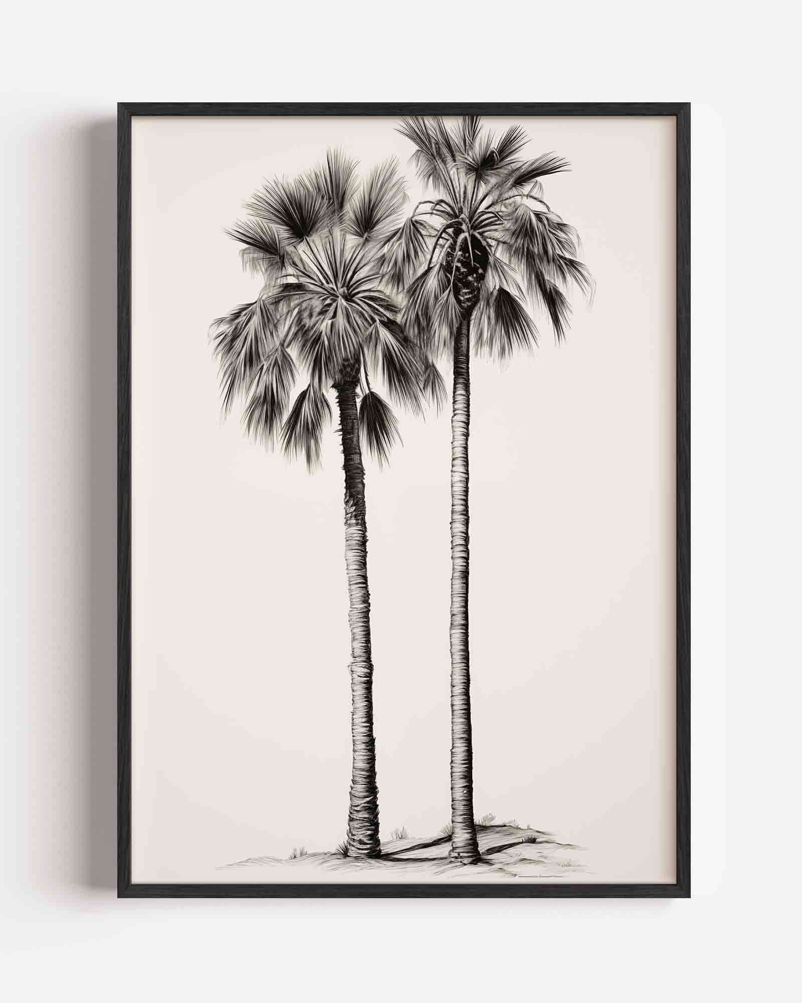 Twee palmbomen Poster