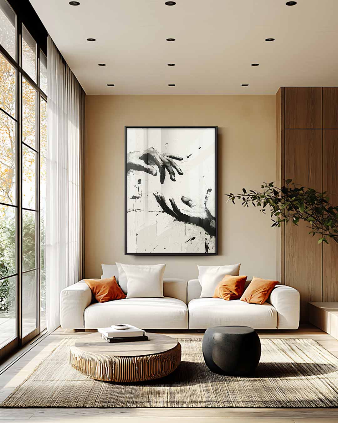 Verbinding van de Handen Kunstwerk-canvas-dibond-plexiglas-wanddecoratie-WallArtistic