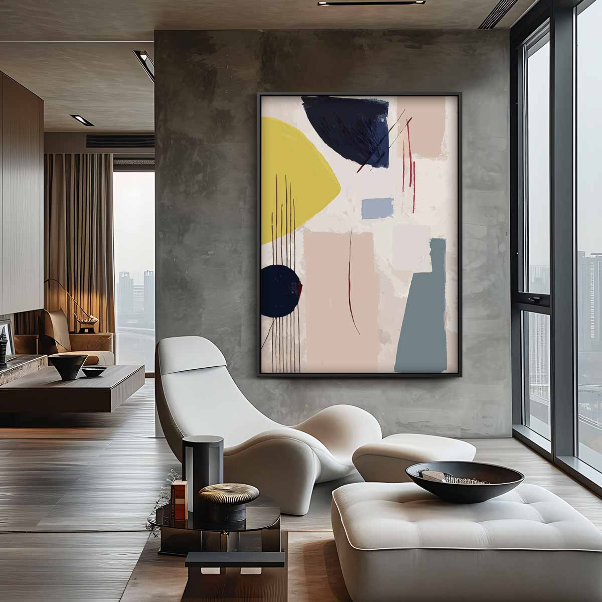 Abstract Geometrisch Kunstwerk Kunstwerk-canvas-dibond-plexiglas-wanddecoratie-WallArtistic