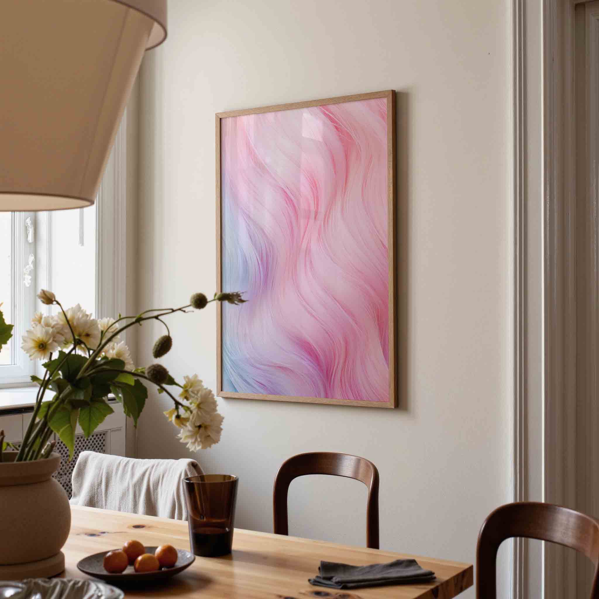 Pastelkleuren golvende lijnen Poster