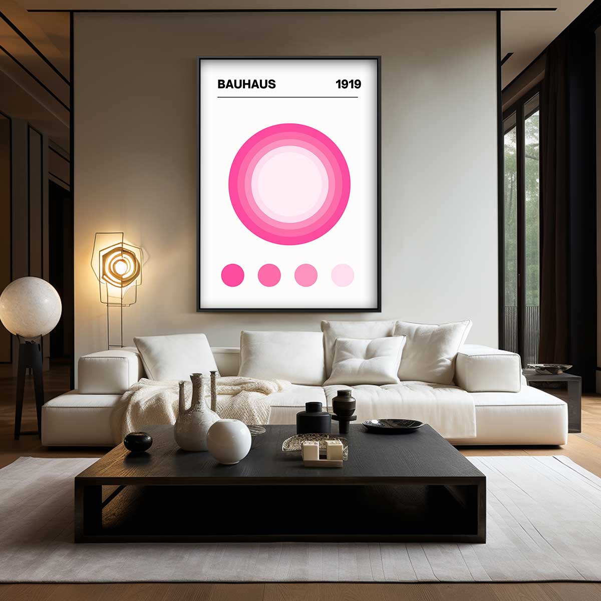 Bauhaus Cirkel Abstract Kunstwerk-canvas-dibond-plexiglas-wanddecoratie-WallArtistic