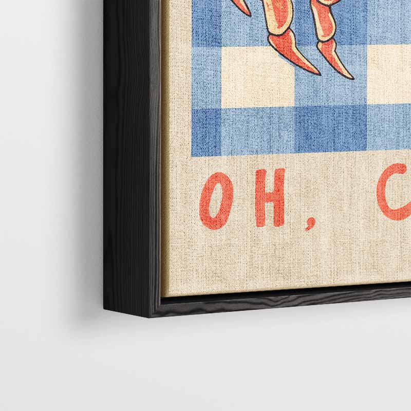 Oh Crab! Speelse Krab Illustratie Kunstwerk-canvas-dibond-plexiglas-wanddecoratie-WallArtistic