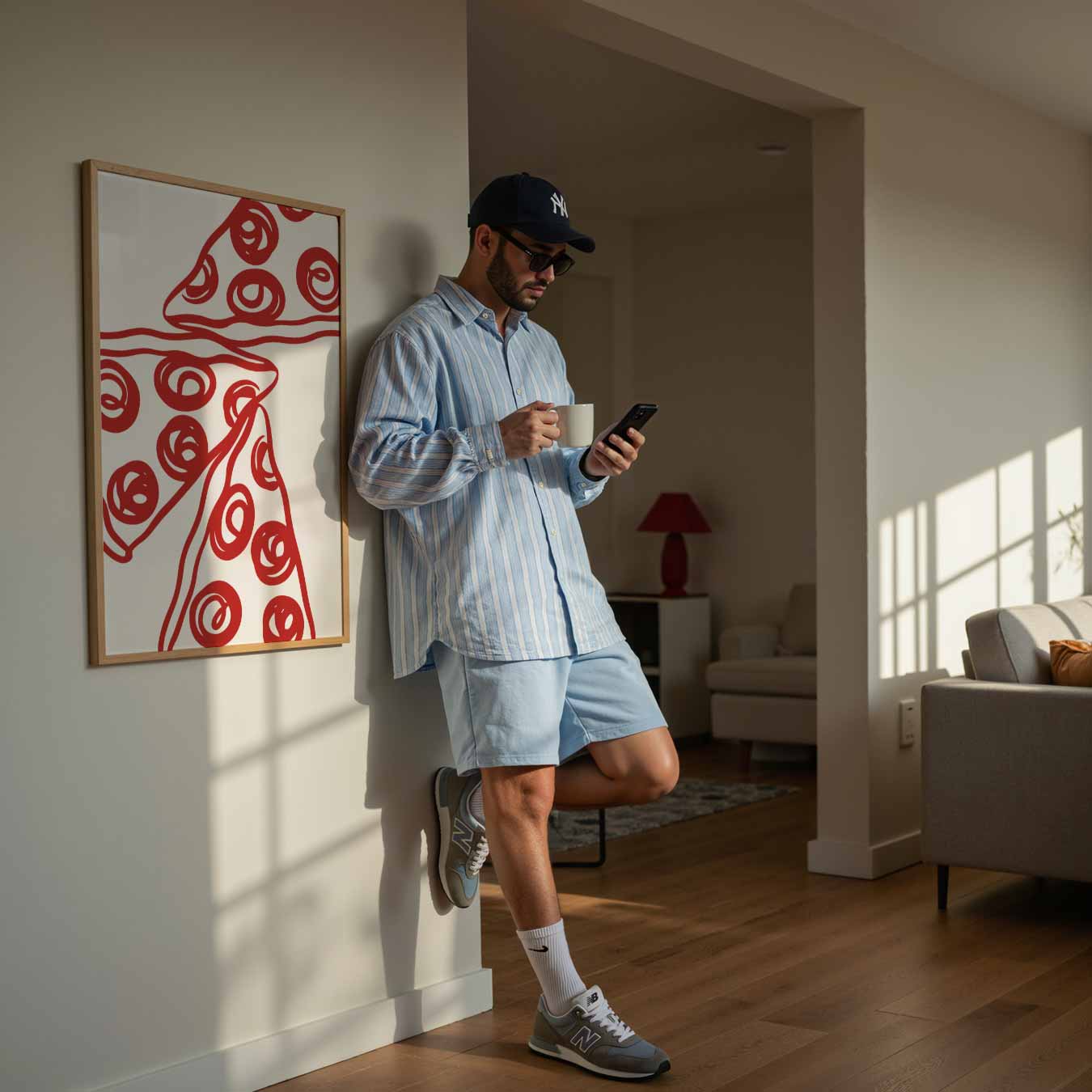 Abstract Red Swirls Poster-WallArtistic