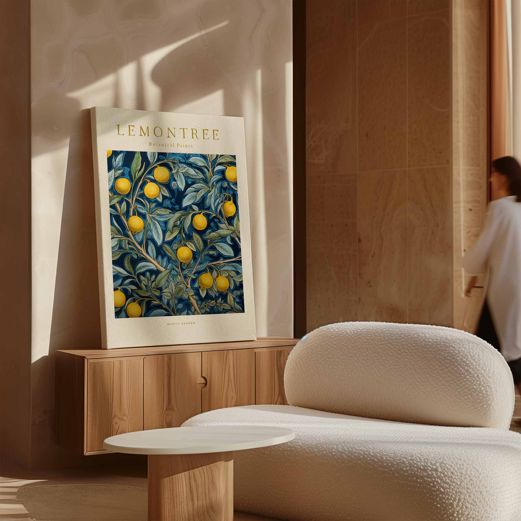Botanische Citroenprint Kunstwerk-canvas-dibond-plexiglas-wanddecoratie-WallArtistic