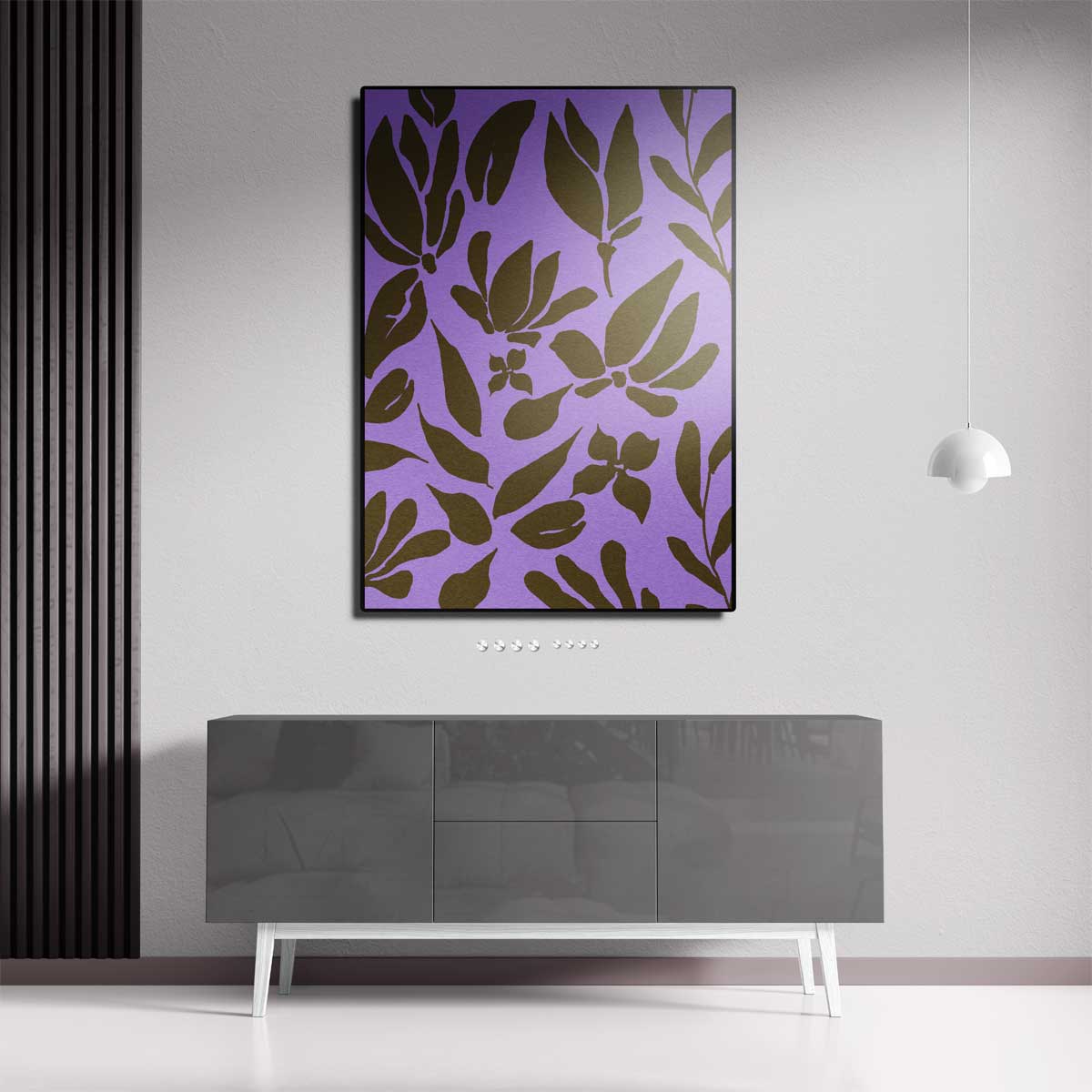Bloemendans in Bruin en Lavendel Kunstwerk-canvas-dibond-plexiglas-wanddecoratie-WallArtistic