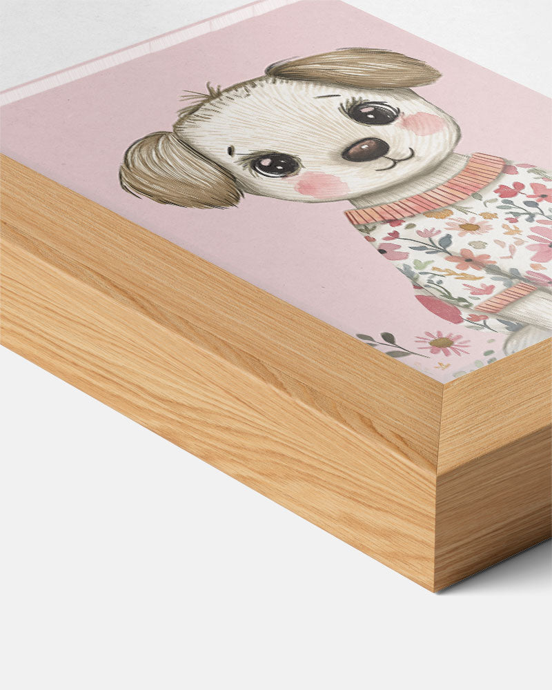 Lieve Puppy Bloemenposter