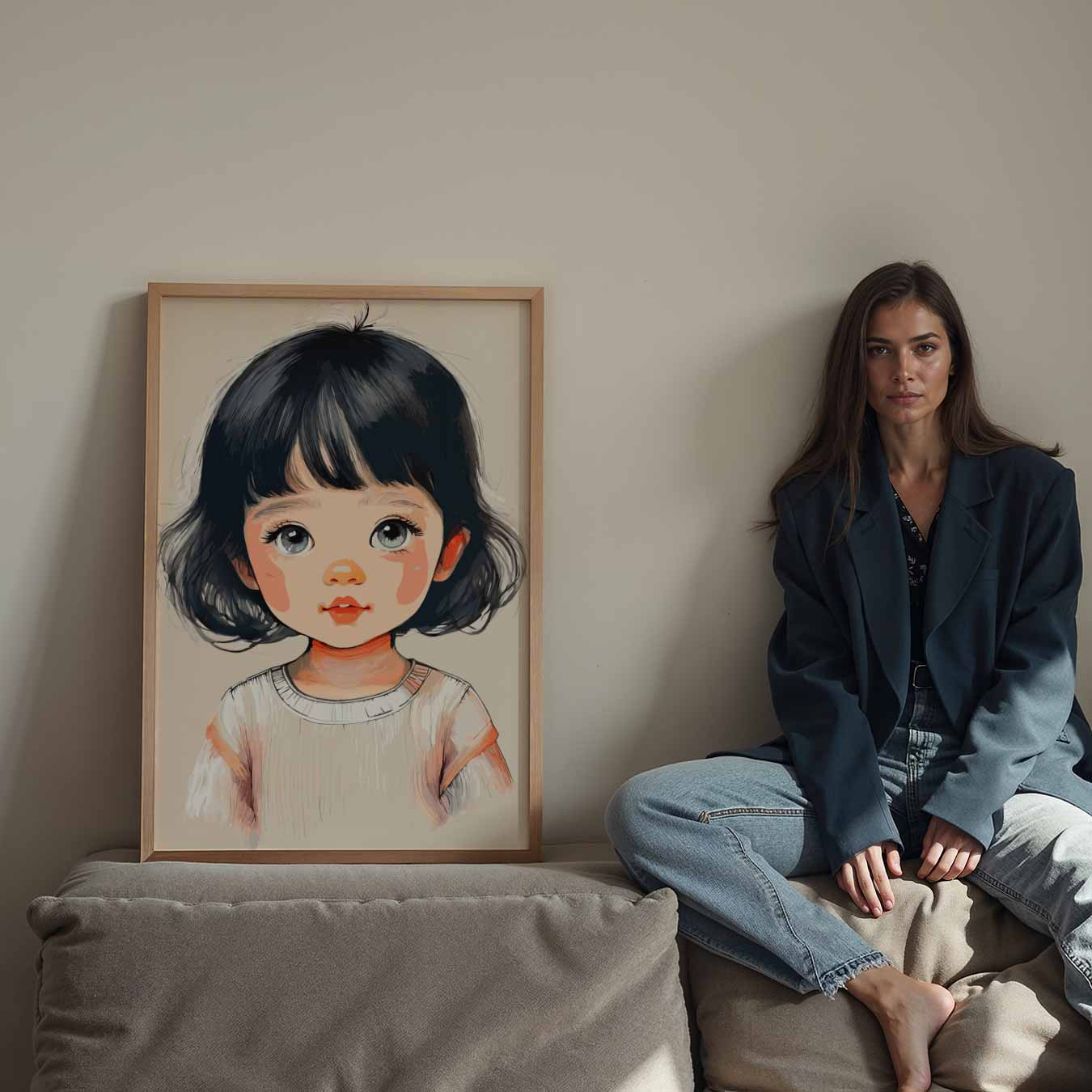Schattige Kinderportret Poster-WallArtistic