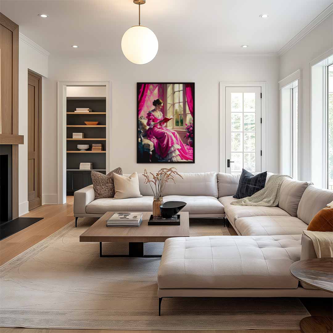 Leesplezier bij het Raam Kunstwerk-canvas-dibond-plexiglas-wanddecoratie-WallArtistic