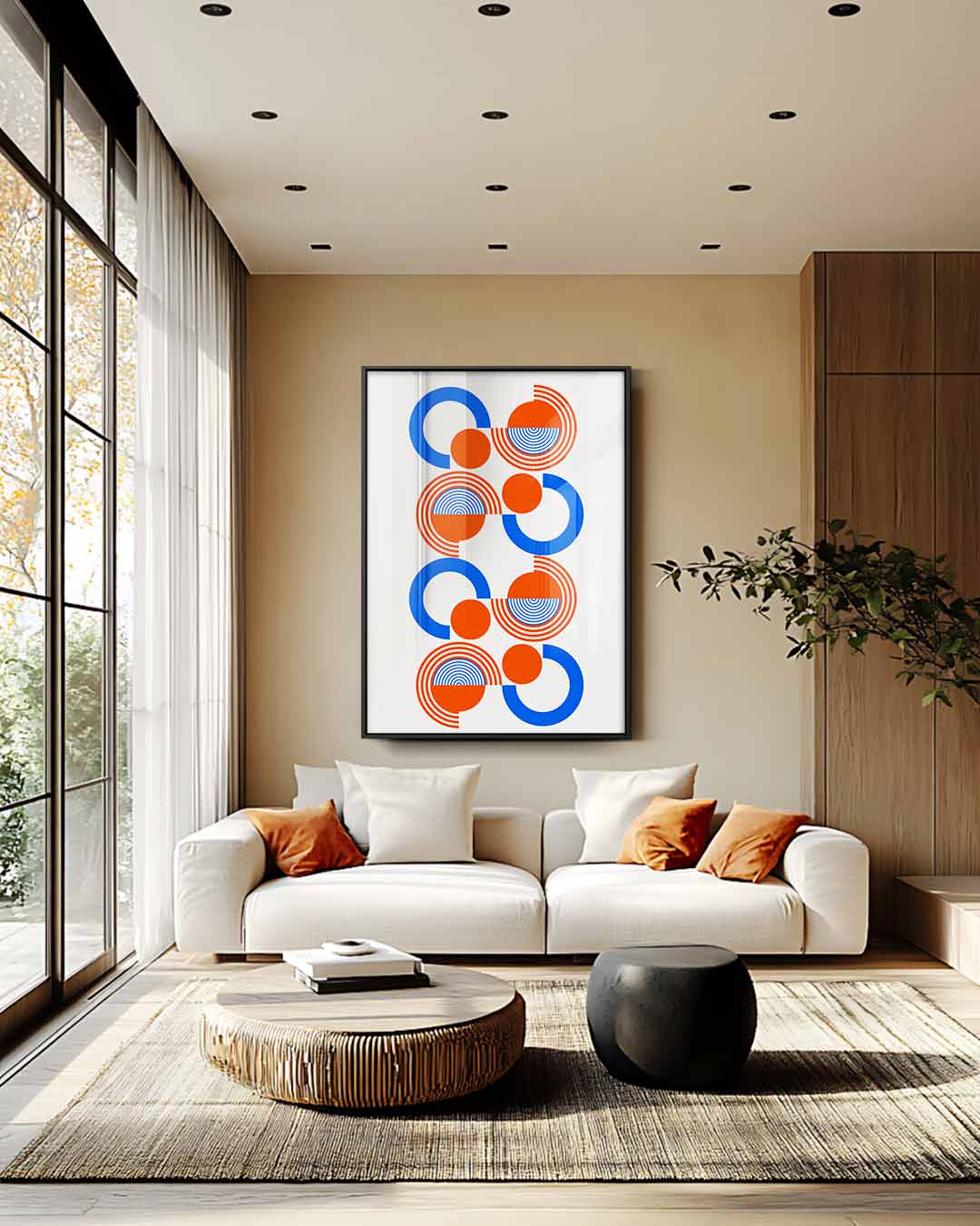 Kleurrijke Geometrische Cirkelpatronen Kunstwerk-canvas-dibond-plexiglas-wanddecoratie-WallArtistic