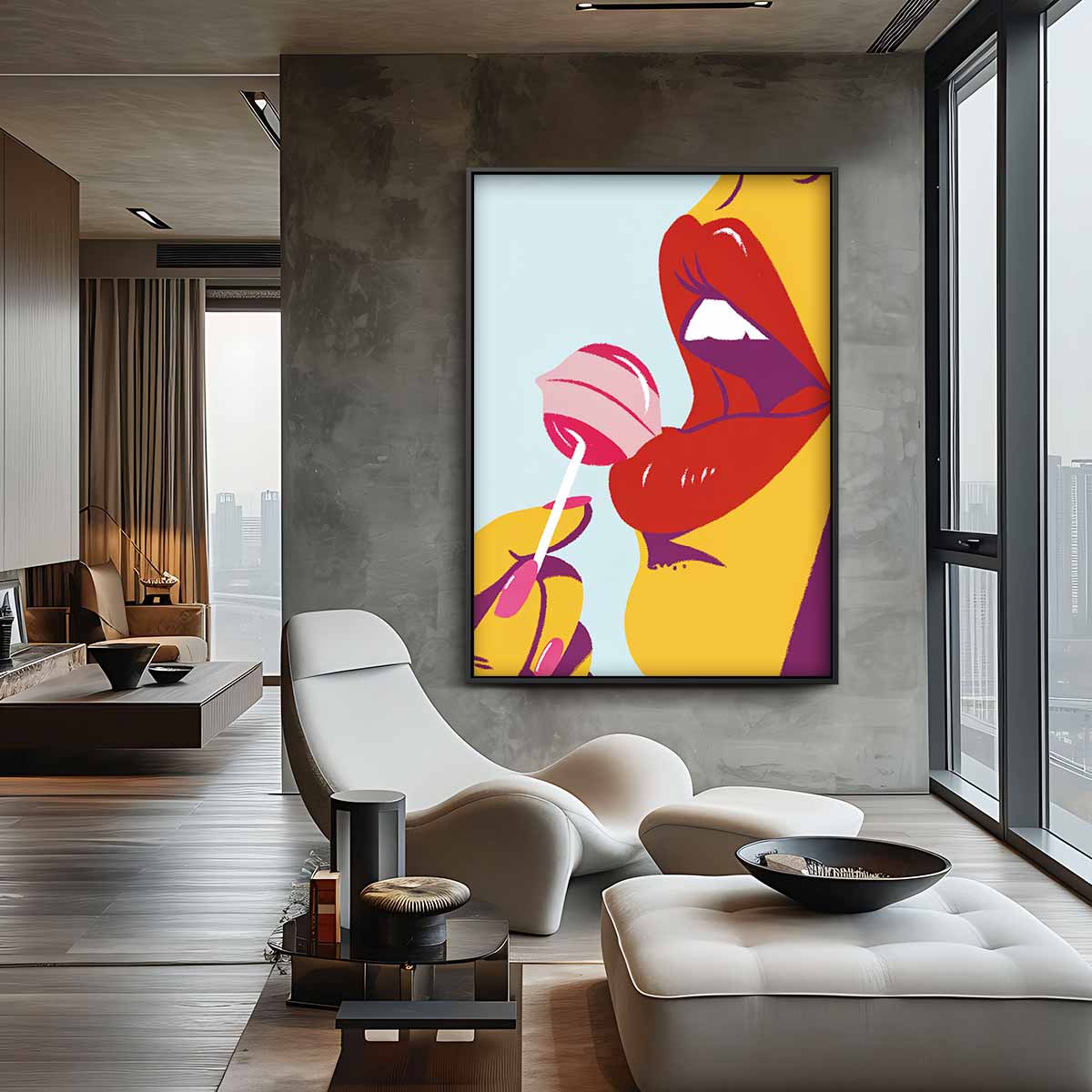 Lipstick Lollipop Kunstwerk-canvas-dibond-plexiglas-wanddecoratie-WallArtistic