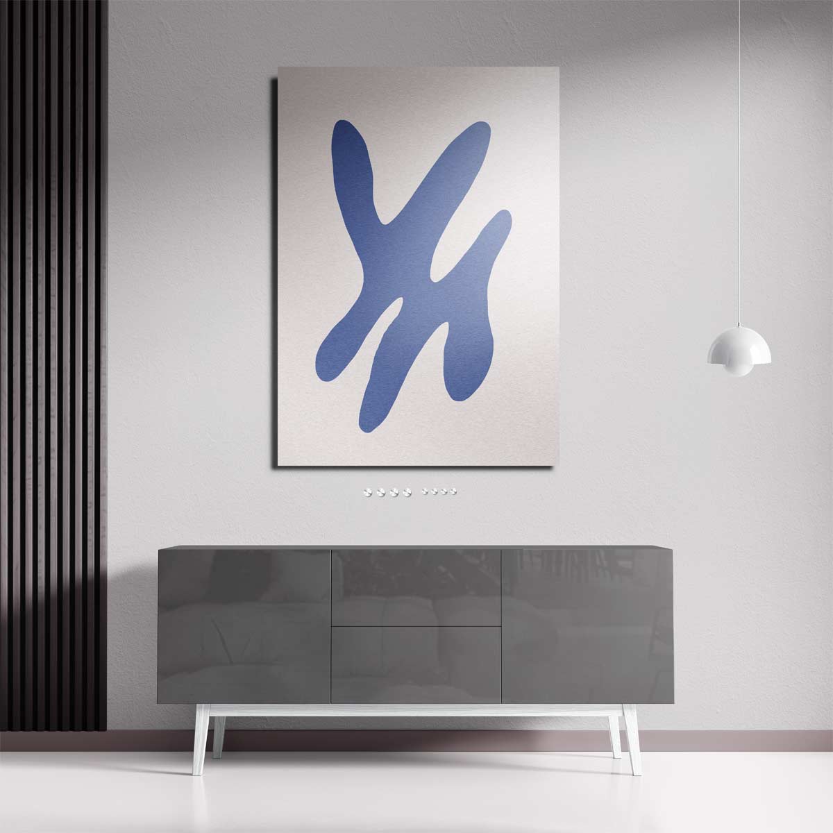 Blauwe Abstracte Vormen Kunstwerk-canvas-dibond-plexiglas-wanddecoratie-WallArtistic