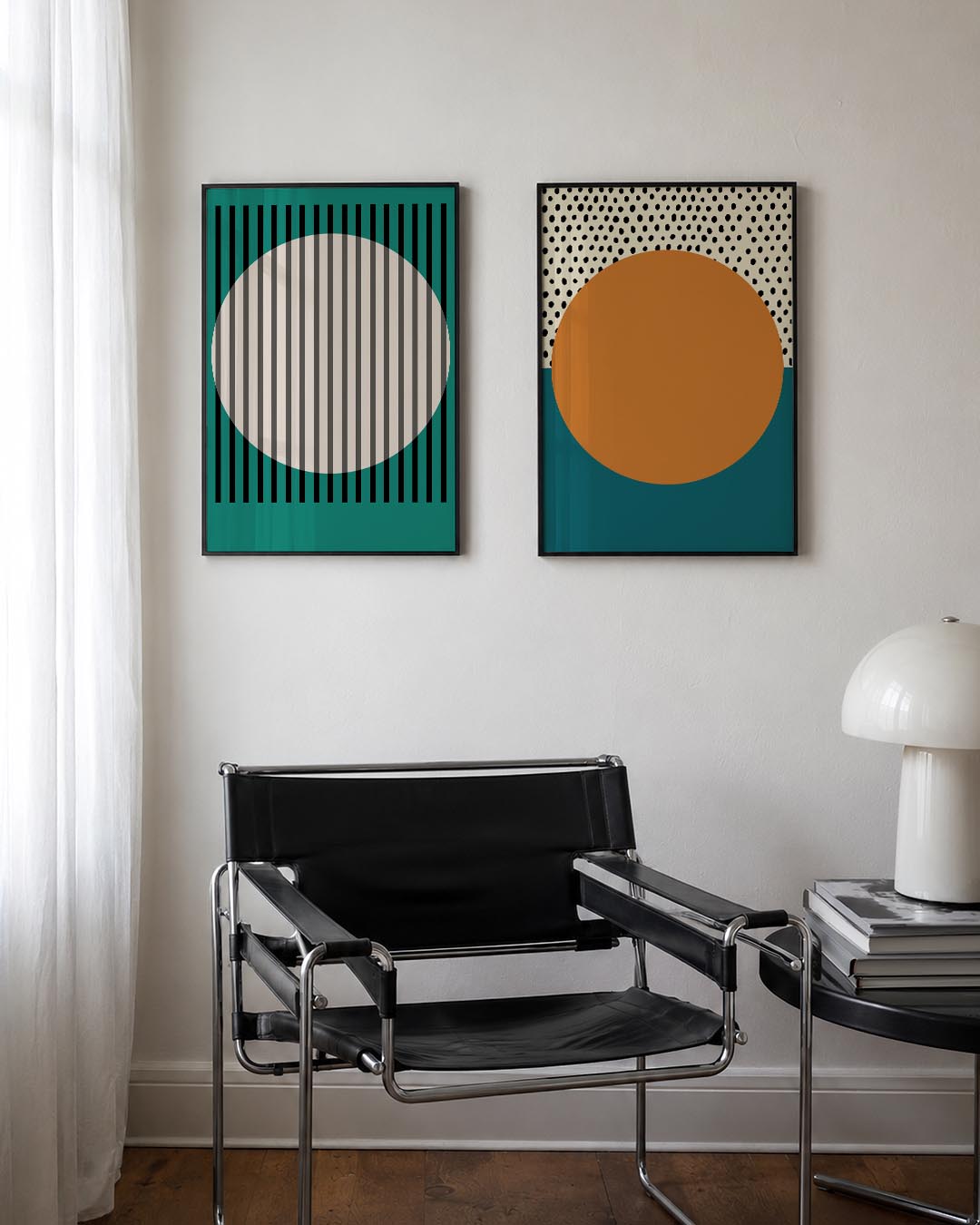 Ovaal en lijnen Posterset