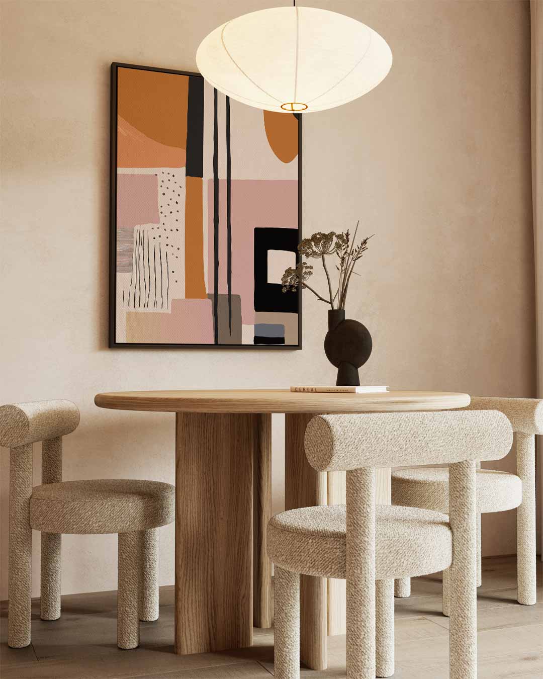 Abstracte Aardetinten Wanddecoratie Kunstwerk-canvas-dibond-plexiglas-wanddecoratie-WallArtistic