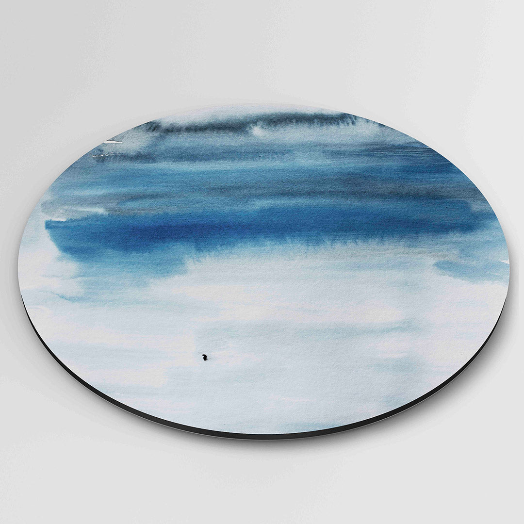 Blauwe aquarel Muurcirkel