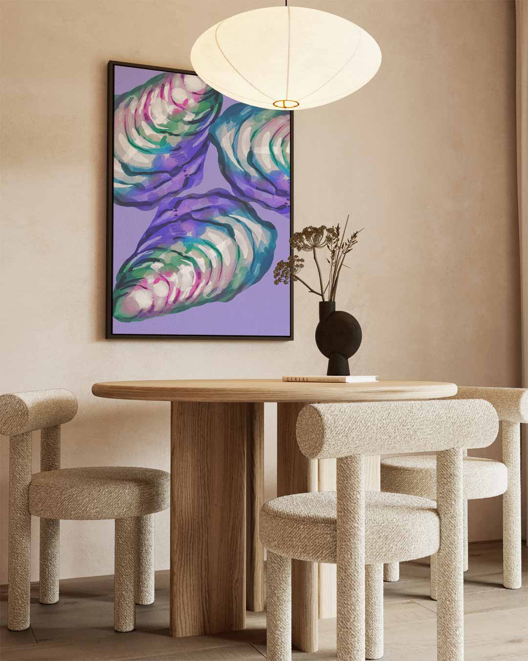 Kleurrijke Abstracte Oesters Kunstwerk-canvas-dibond-plexiglas-wanddecoratie-WallArtistic