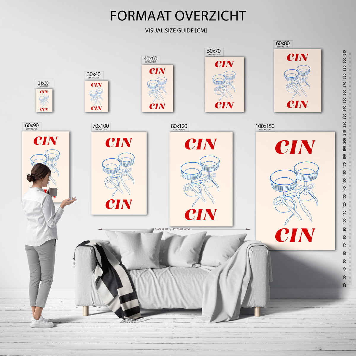 Twee glazen met linten Poster