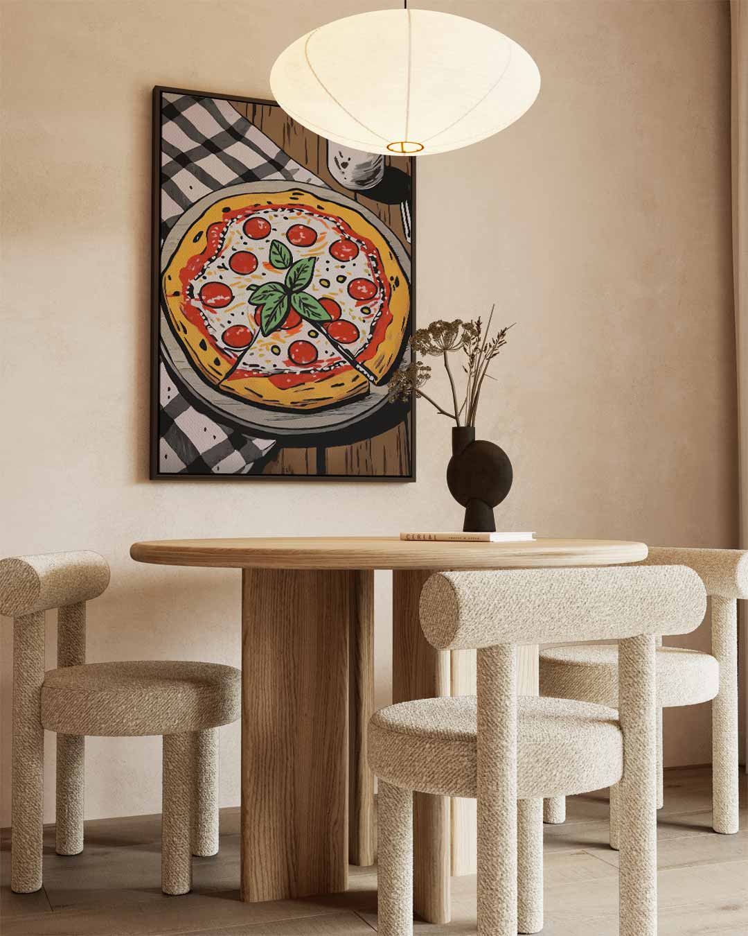 Pizza Liefde op Canvas Kunstwerk-canvas-dibond-plexiglas-wanddecoratie-WallArtistic