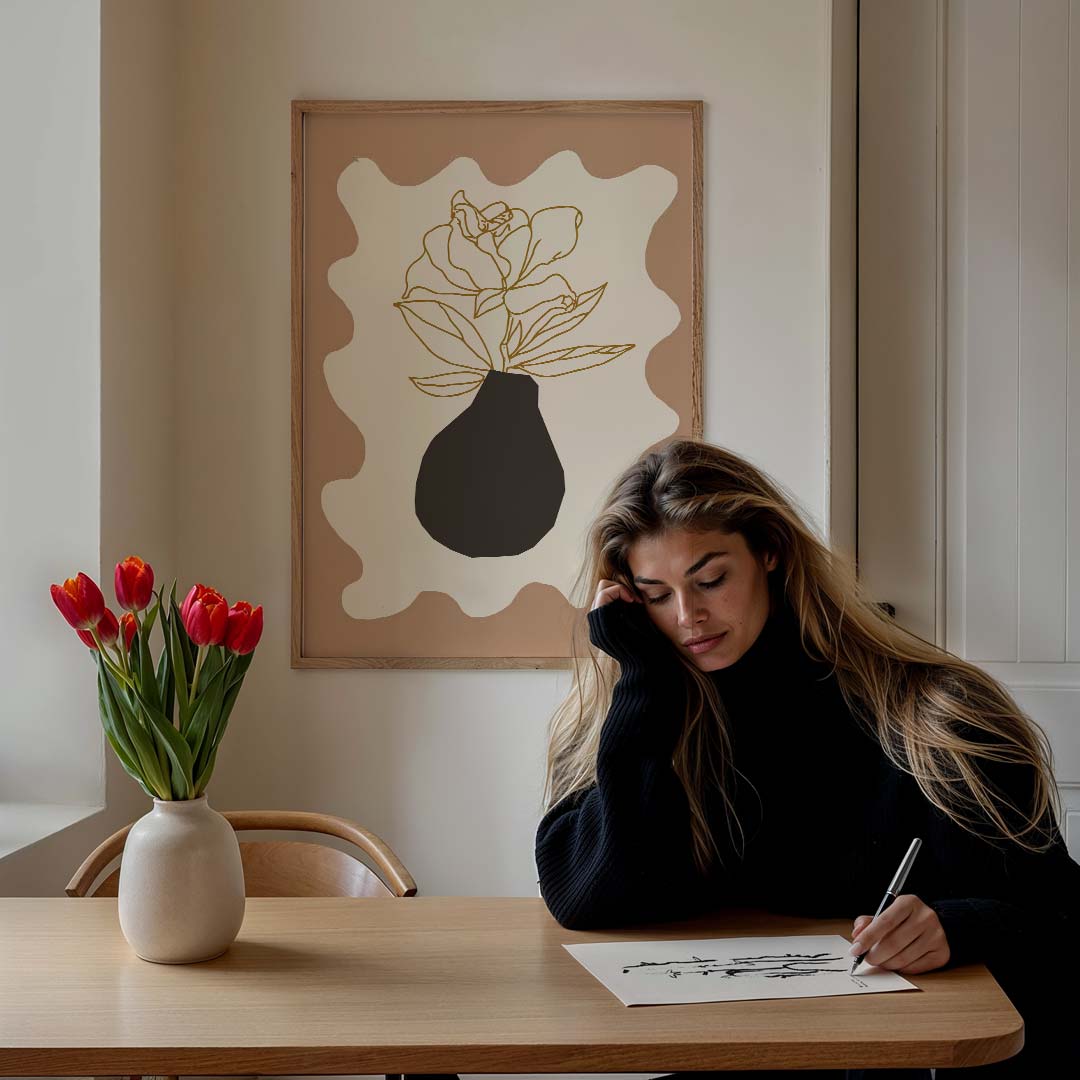 Stijlvolle Bloemenvaas Poster-WallArtistic