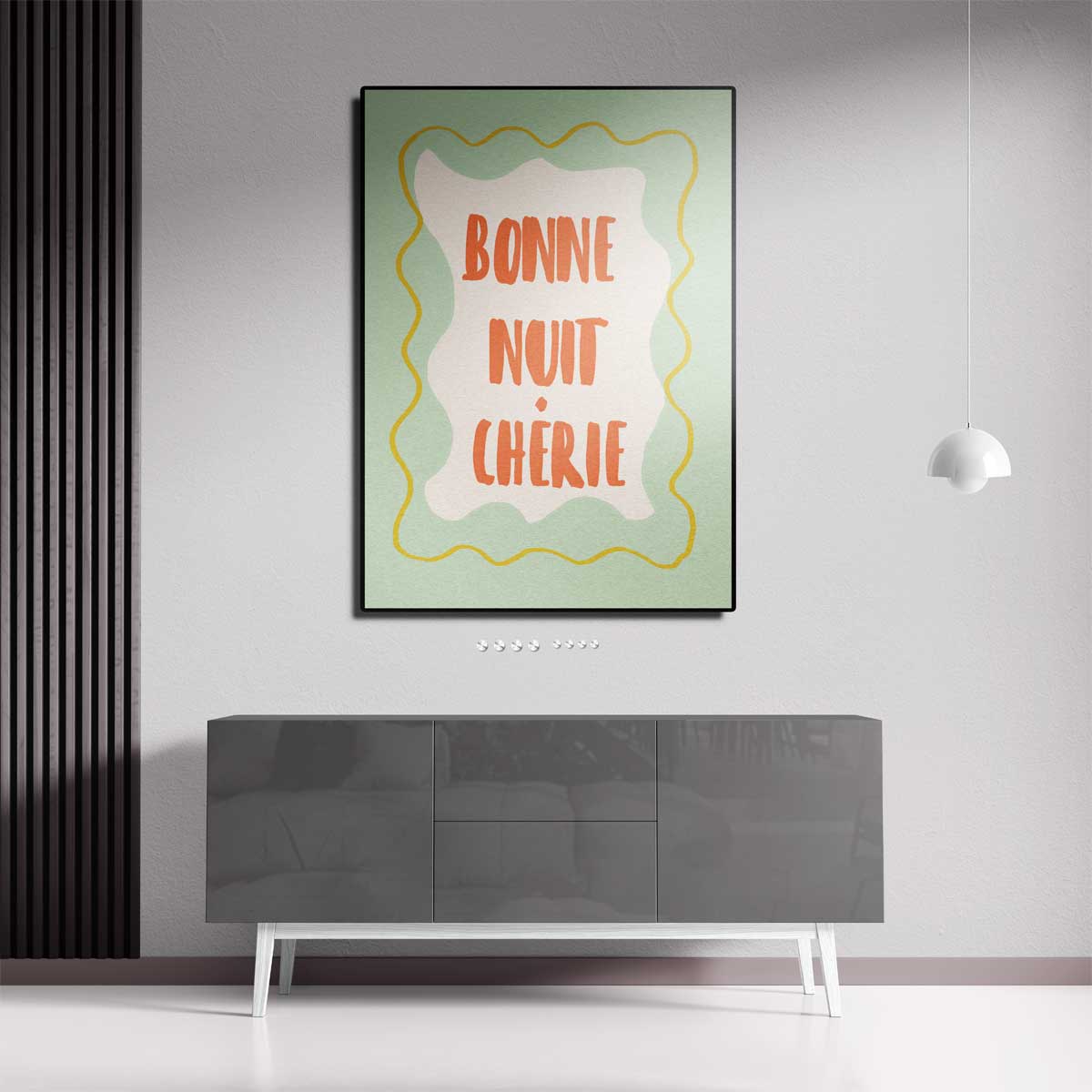 Bonne Nuit Chérie Kunstwerk-canvas-dibond-plexiglas-wanddecoratie-WallArtistic