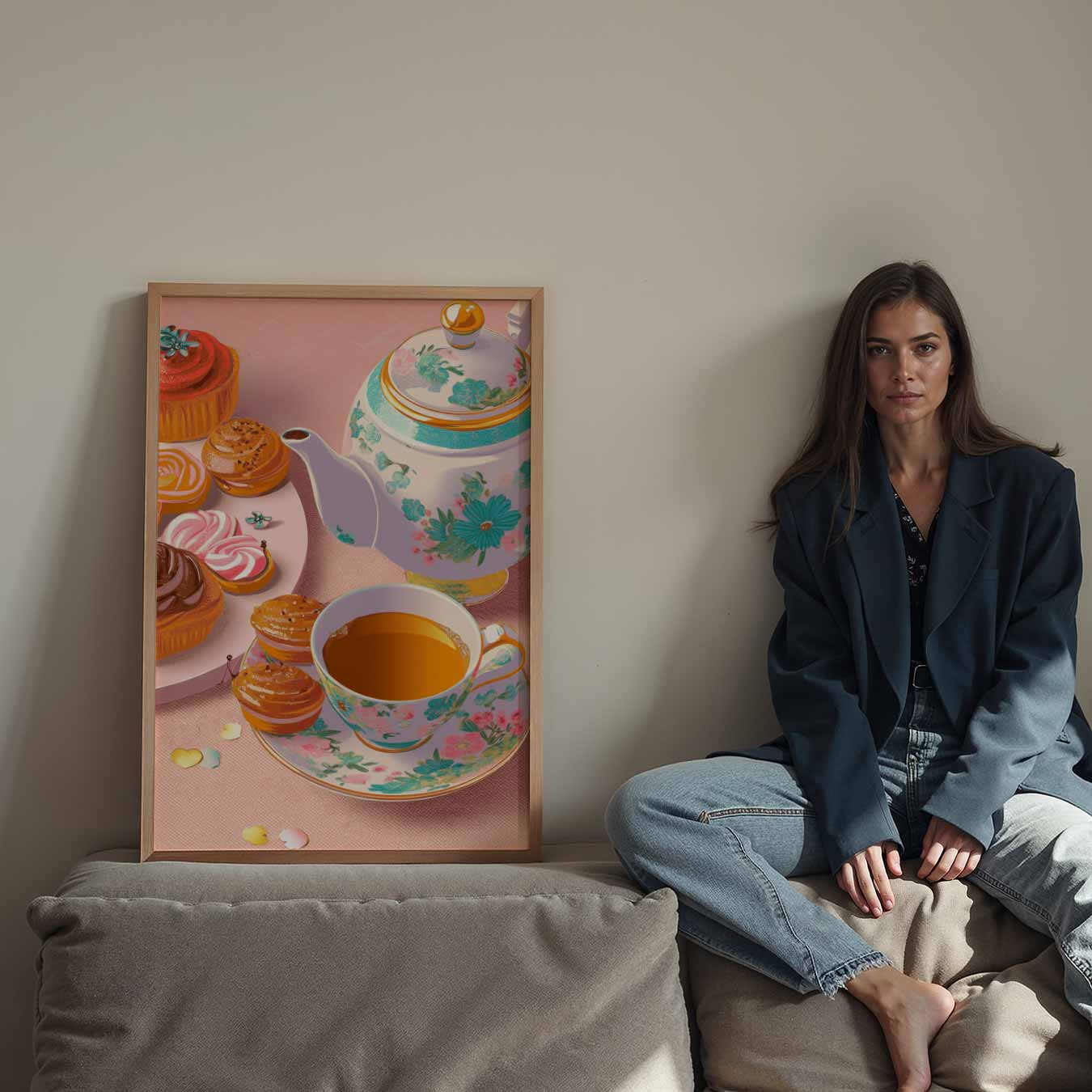 Pastelkleurige High Tea Poster-WallArtistic