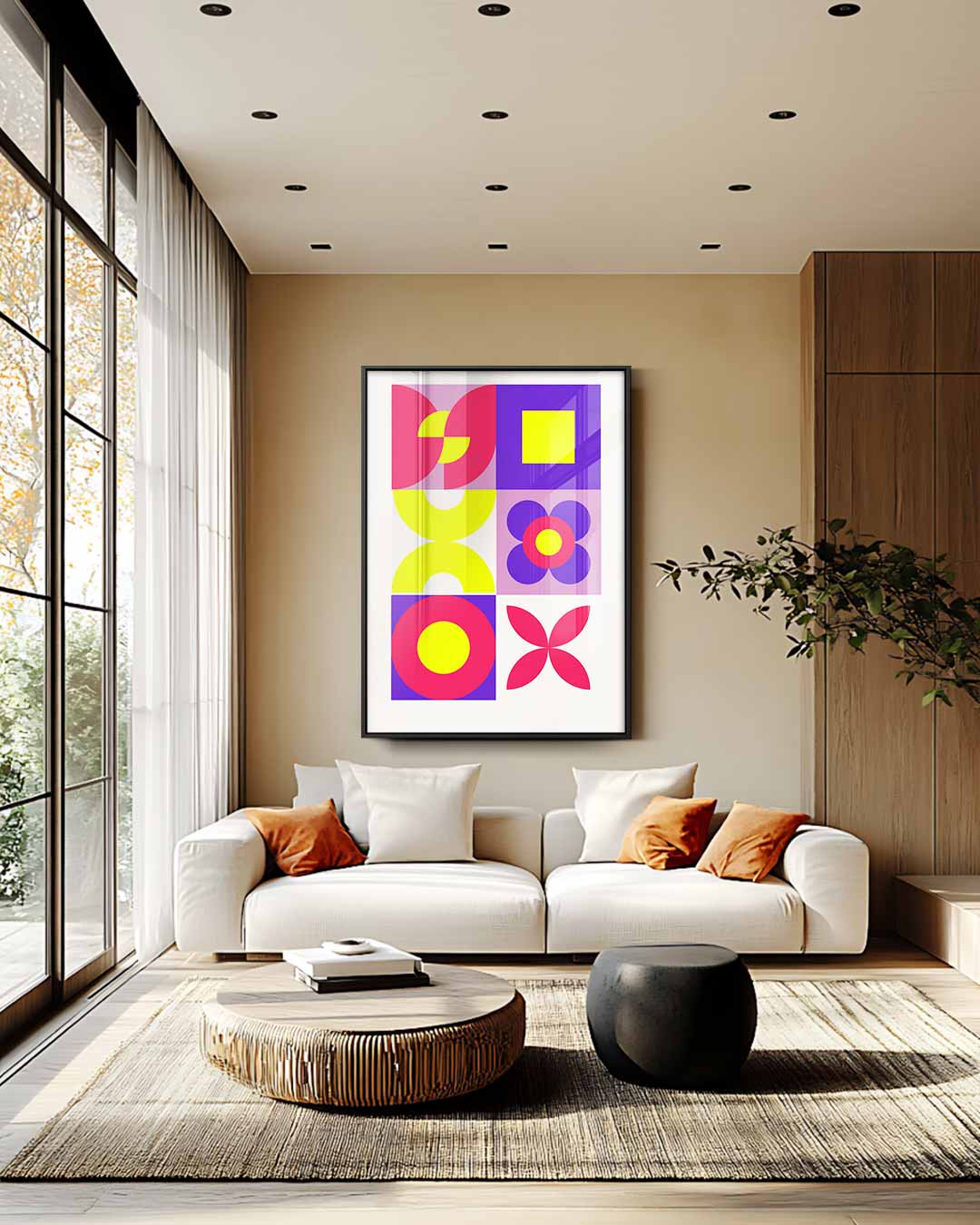 Bloemen Abstract Schilderij Kunstwerk-canvas-dibond-plexiglas-wanddecoratie-WallArtistic
