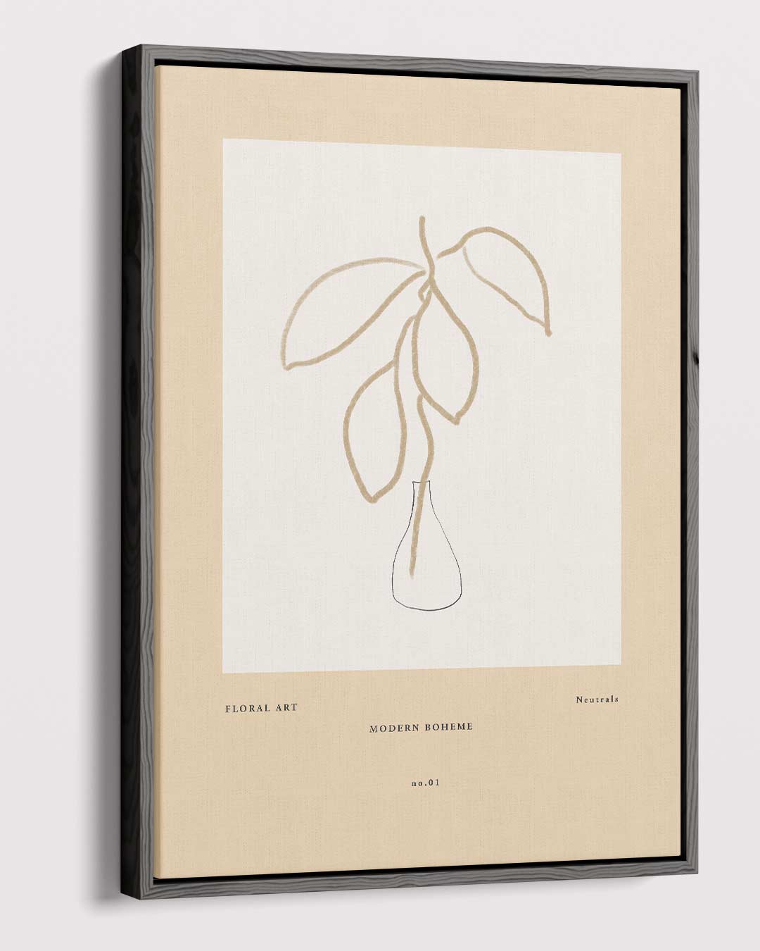 Moderne Boheemse Bloemtekening Kunstwerk-canvas-dibond-plexiglas-wanddecoratie-WallArtistic