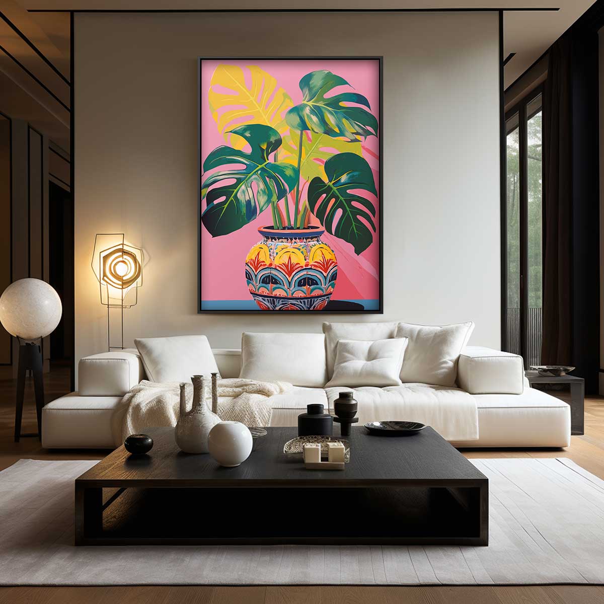 Tropische Bliss in Keramiek Kunstwerk-canvas-dibond-plexiglas-wanddecoratie-WallArtistic