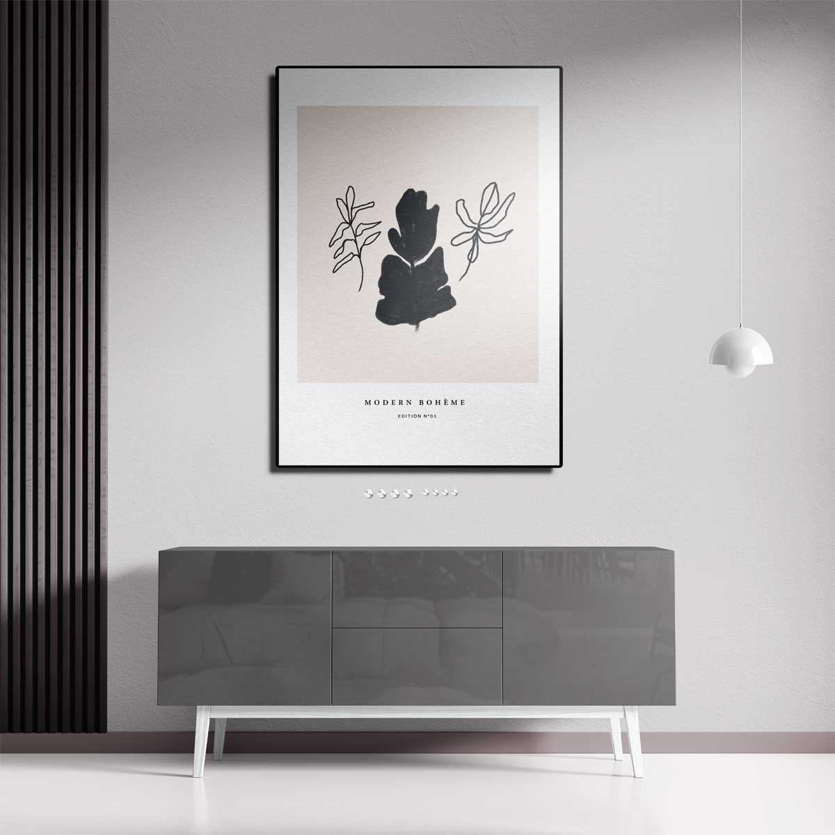 Moderne Boho Bladeren Kunstwerk-canvas-dibond-plexiglas-wanddecoratie-WallArtistic
