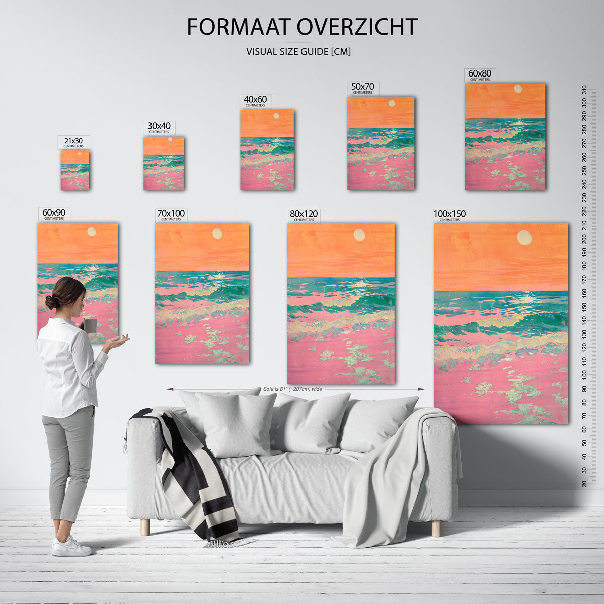 Zonsondergang boven oceaan Poster
