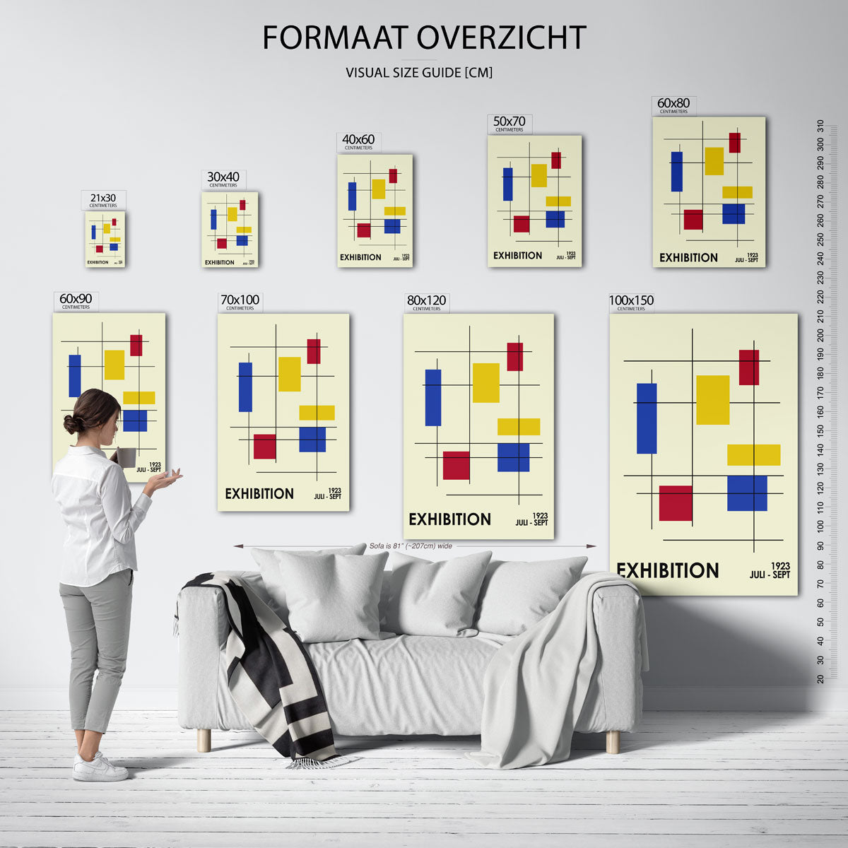 Lijnen en kleurvlakken Poster