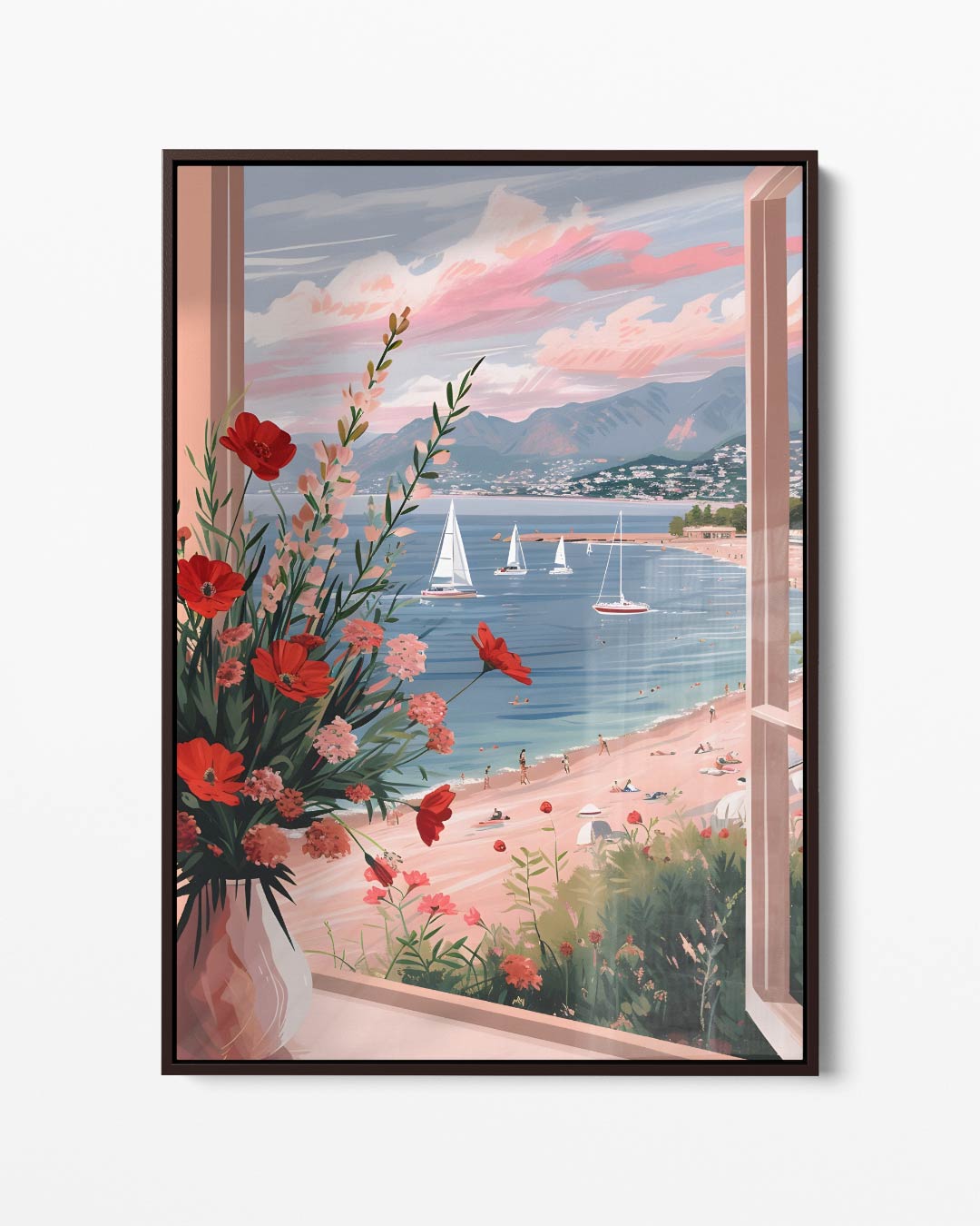 Zomeruitzicht vanaf het Balkon Kunstwerk-canvas-dibond-plexiglas-wanddecoratie-WallArtistic